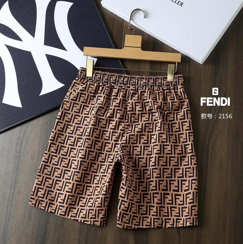 Fendi New Summer Fashionable Men Women Casual Sports Running Beach Shorts Coffee