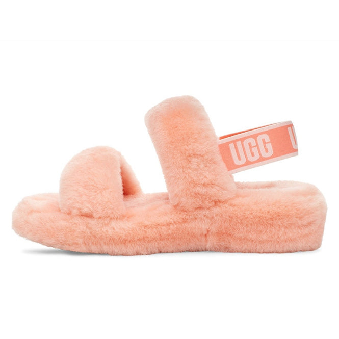 UGG Oh Yeah Fluffy Sandals Ladies Winter Warm Furry Open Toe Sandals Women's Fashion Fluff Yeah 