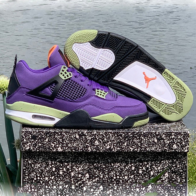 Nike Air Jordan 4 AJ4 Canyon Purple Retro Basketball Shoes Men's and Women's Sneakers Couple