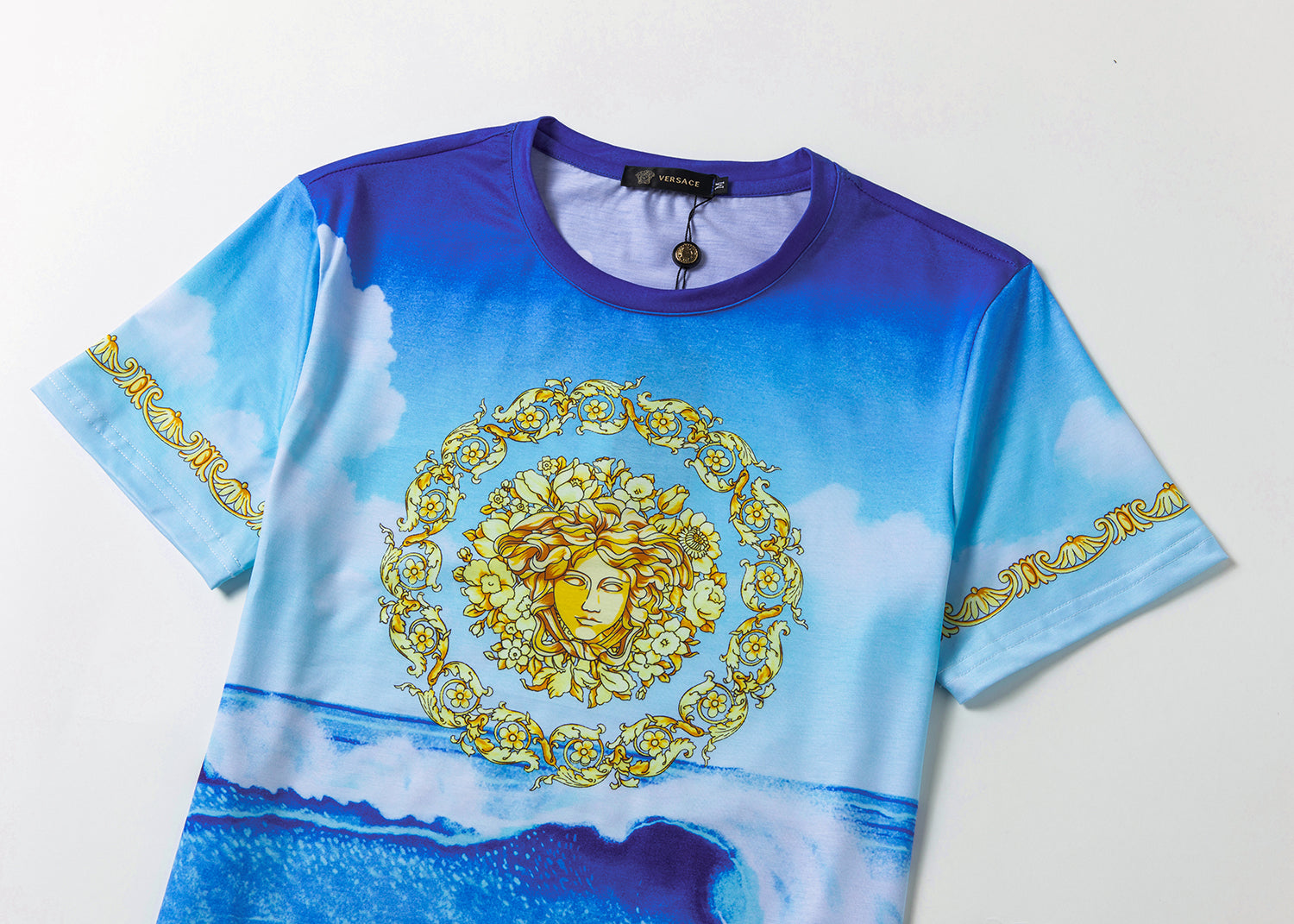 Versace T-Shirt Round Neck Short-Sleeved Men Women Fashion Casual Shirt Top Tee