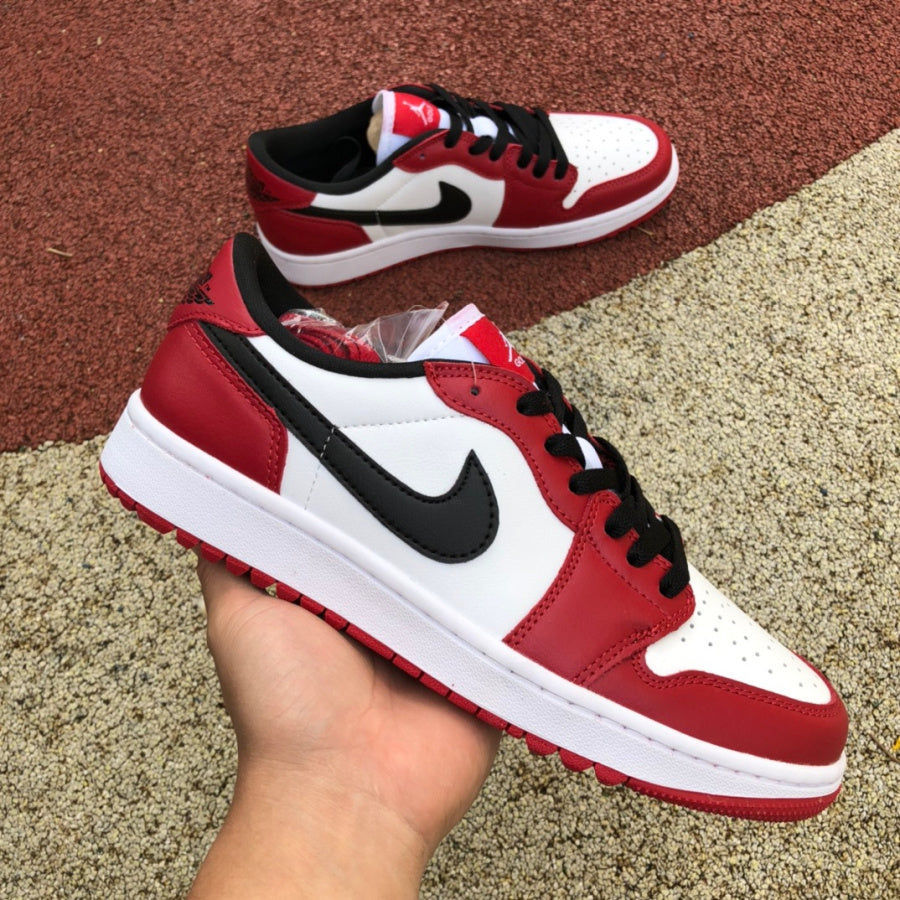 Nike Air Jordan 1 Low White Red Chicago Retro Basketball Shoes Running Shoes Versatile Casual Sneake