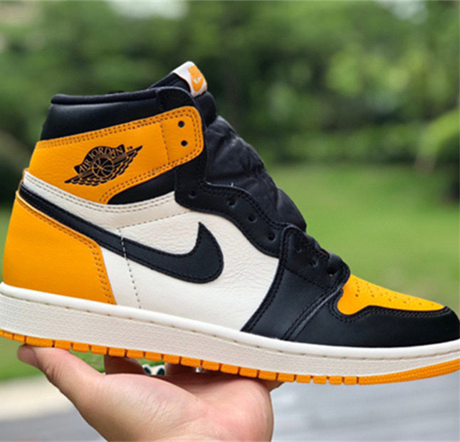 Nike Air Jordan 1 AJ1 High OG Yellow Toe Basketball Shoes Men Women High-Top Anti-Skid Grinding Shoe