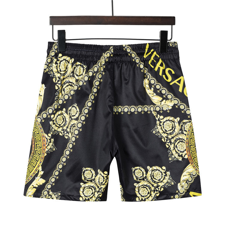 VERSACE Beach Pants Letter Logo Print Shorts Casual Five Pants Sports Pants Seaside Quick Dry Swimmi