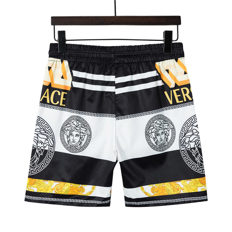 VERSACE Beach Pants Letter Logo Print Shorts Casual Five Pants Sports Pants Seaside Quick Dry Swimmi