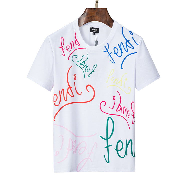 FENDI Popular Men Women  Shirt Fashion Casual Breathable Short Sleeve T-Shirt Round Neck Top M-3XL