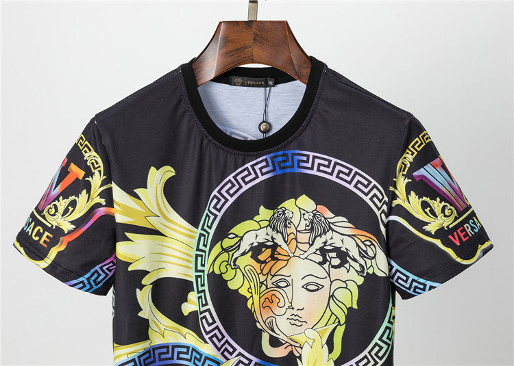 Versace T-Shirt Round Neck Short-Sleeved Boys & Men Women Fashion Casual Shirt Top Tee