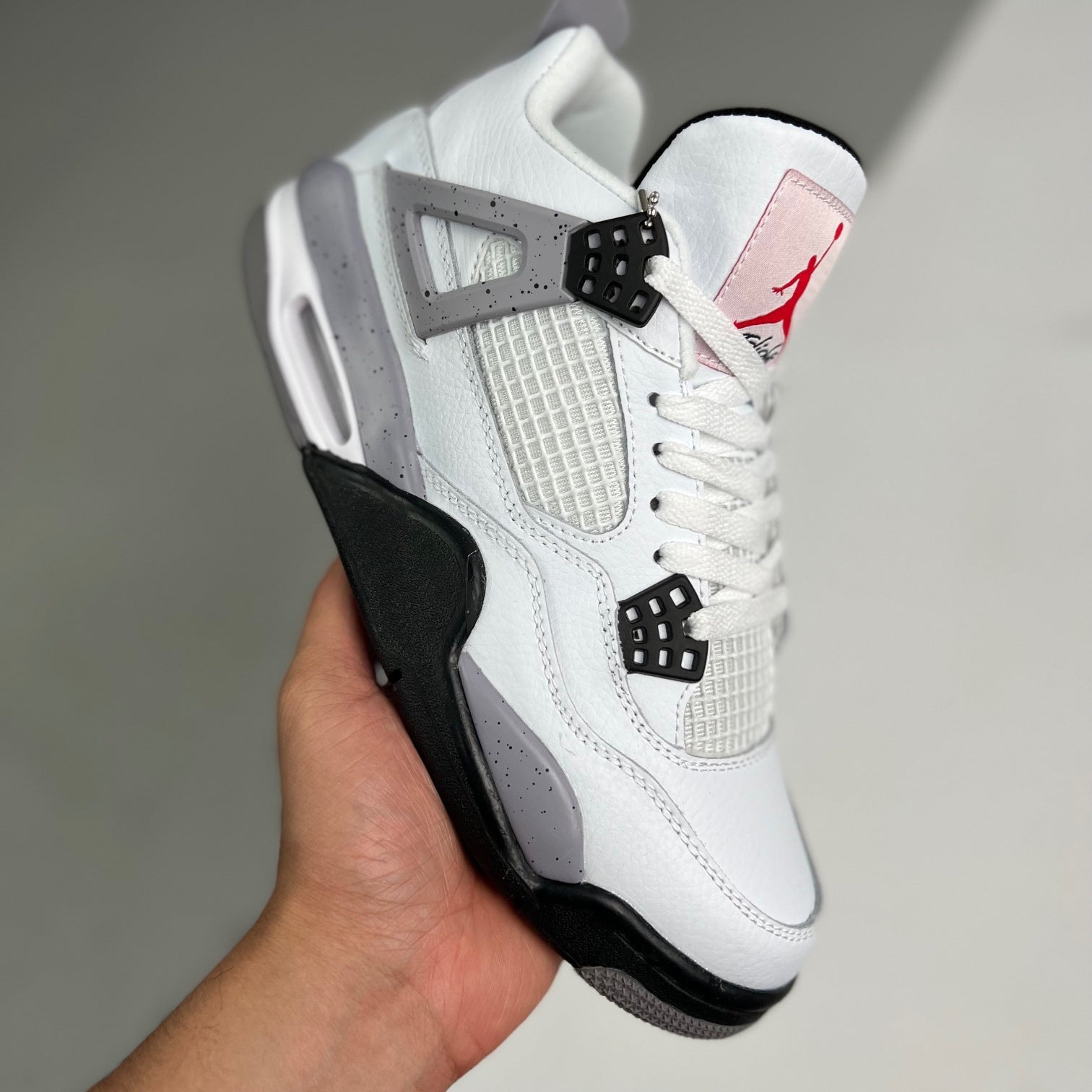 Nike Air Jordan 4 AJ4 White Grey Retro Basketball Shoes Men'