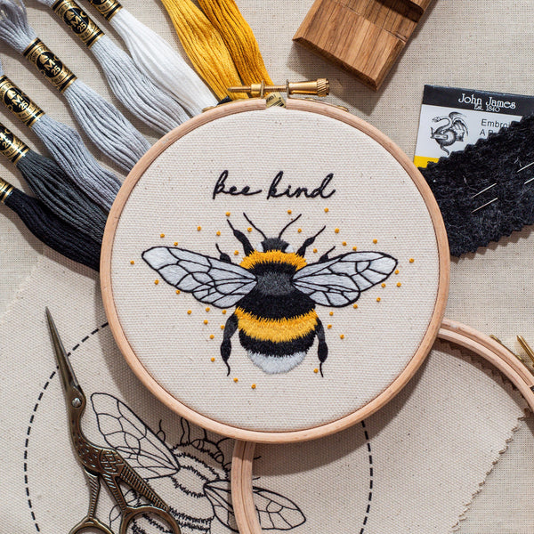 'The Mindful Bumblebee' - Embroidery Kit – Blackbird & Bloom Embroidery