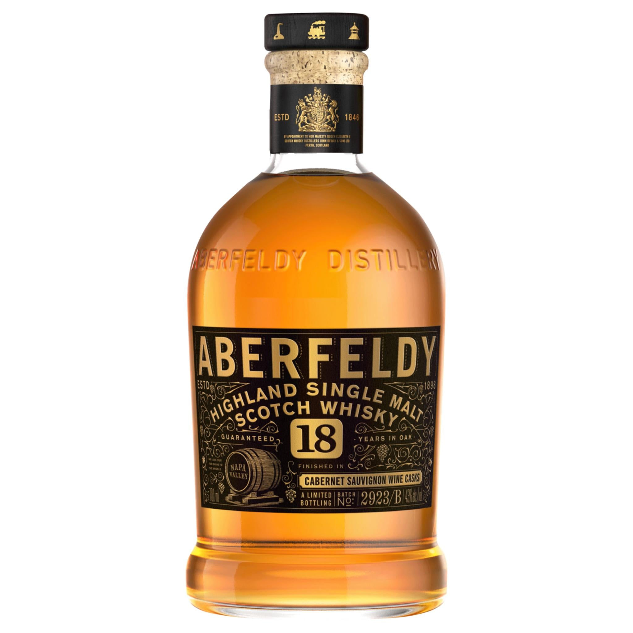 Aberfeldy Single Malt Scotch Finished In Cabernet Sauvignon Wine Casks 18 Year
