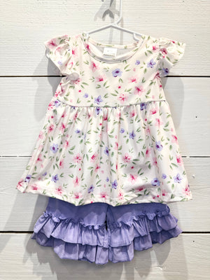 Purple and Pink Flower Outfit - Boutique Baby