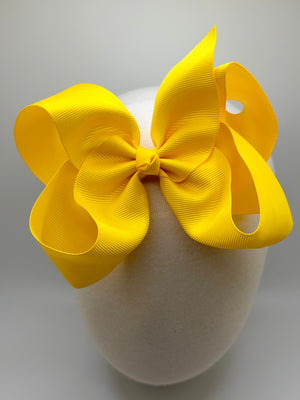 Golden Yellow Large Clip Bow - Boutique Baby