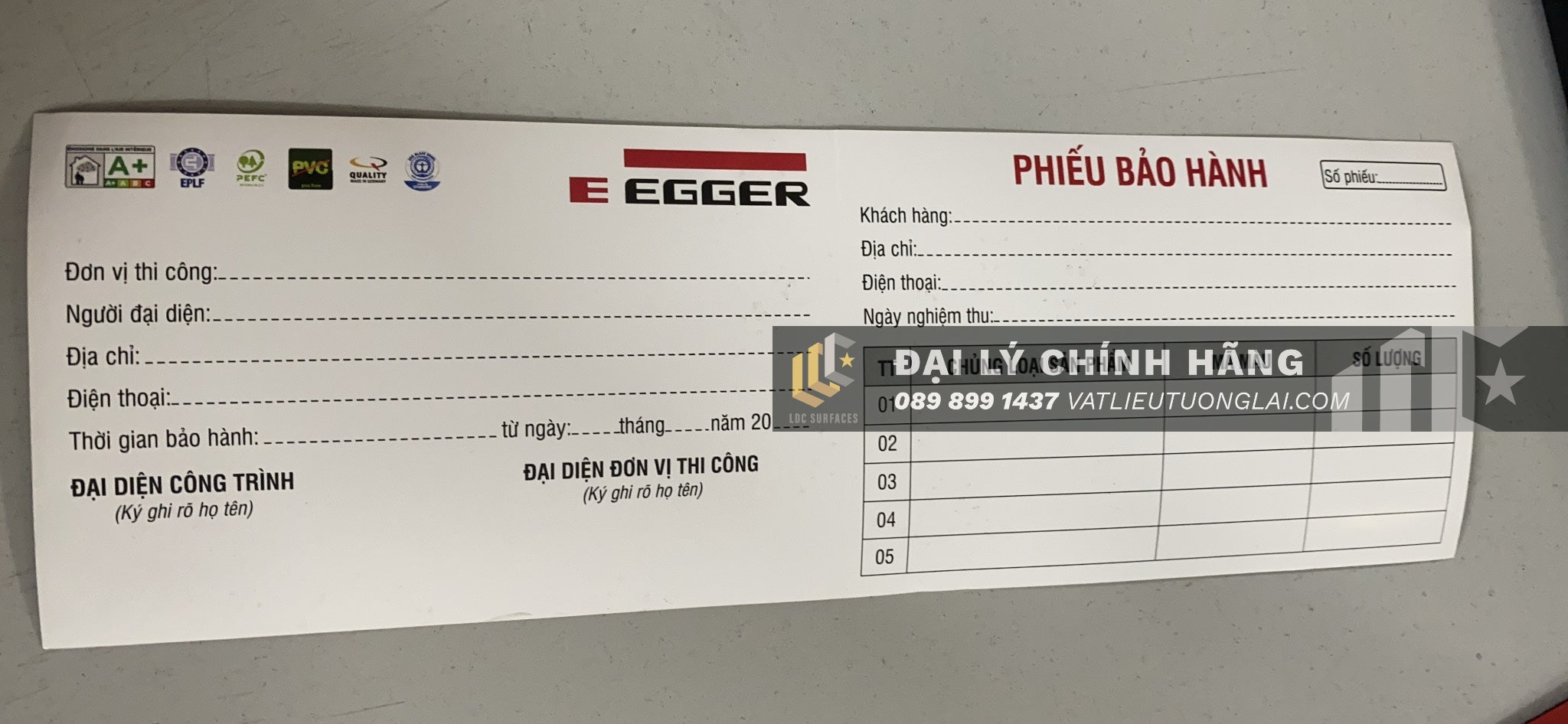 Chính sách bảo hành sàn gỗ công nghiệp Đức Egger