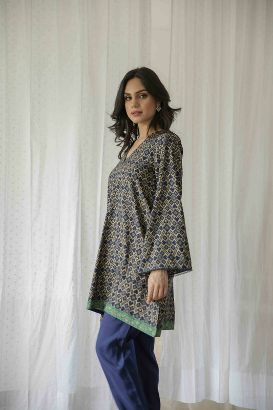 PARIS GREEN LONG KURTA PANT SET