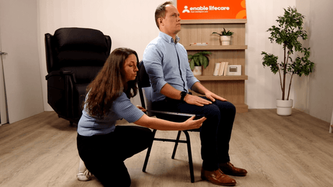 Measure seat depth: from popliteal crease to spine