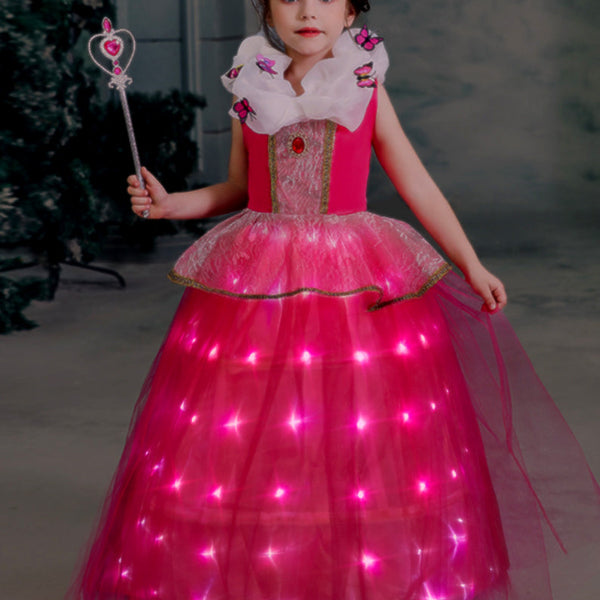 Uporpor Led Sleeping Beauty Aurora Princess Girl Dress Children