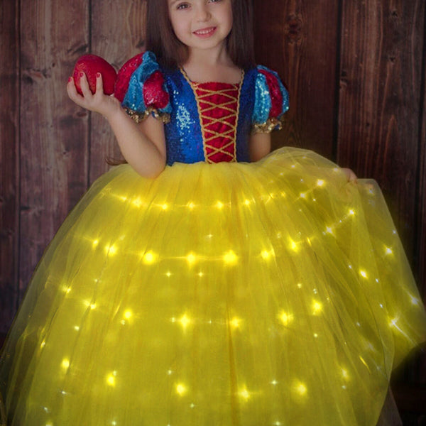 2X3 Snow White glitter IRON On TRANSFER Heat yellow dress Disney Princess
