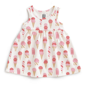 Alna Baby Dress | Ice Cream Red & Pink - StarryBird Kids