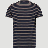 Combi Stripe Crew Neck T-Shirt | Ink Blue -A