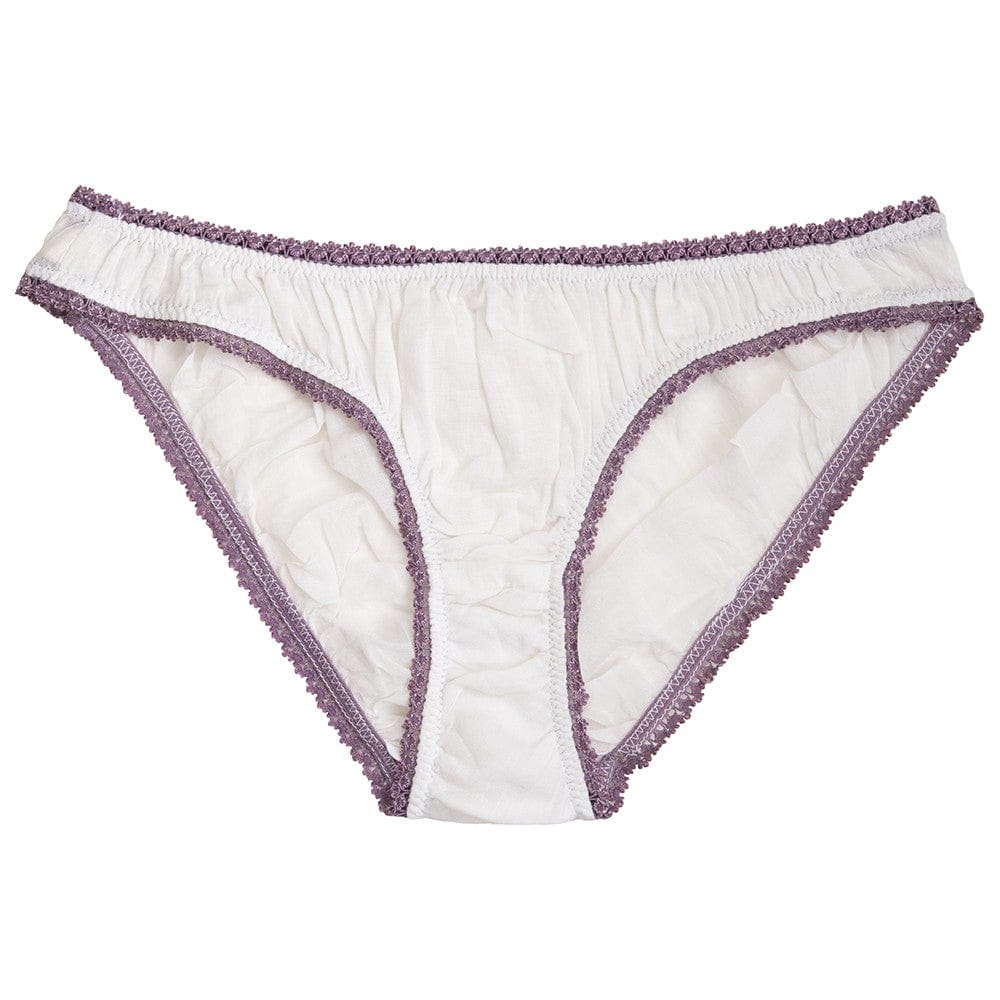 White/lilac croquet panties 100% cotton voile- Germaine des prés ...