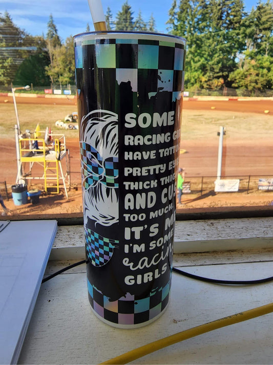 Personalized Racing Girl Tumbler - You Can Keep Your Stilettos