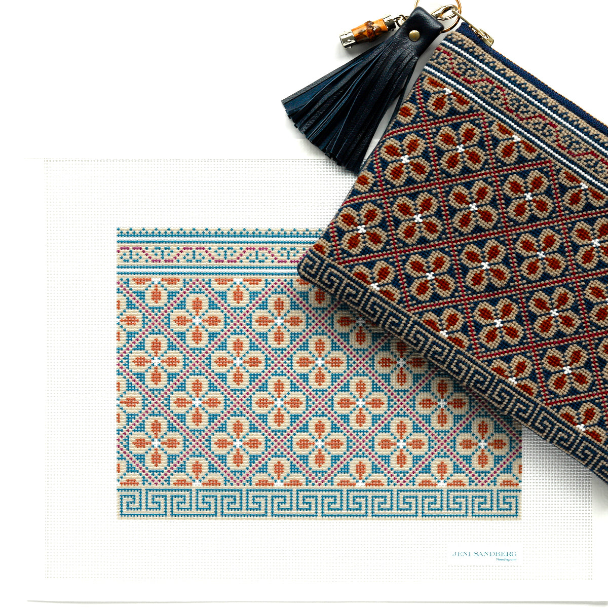 French Stripe 10 Inch Square Pillow / Tray Needlepoint Canvas - Multic –  Jeni Sandberg Needlepoint