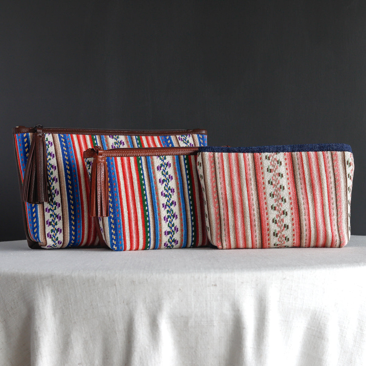 French Stripe Gusset Zipper Bag Needlepoint Canvas - Multicolor Small –  Jeni Sandberg Needlepoint