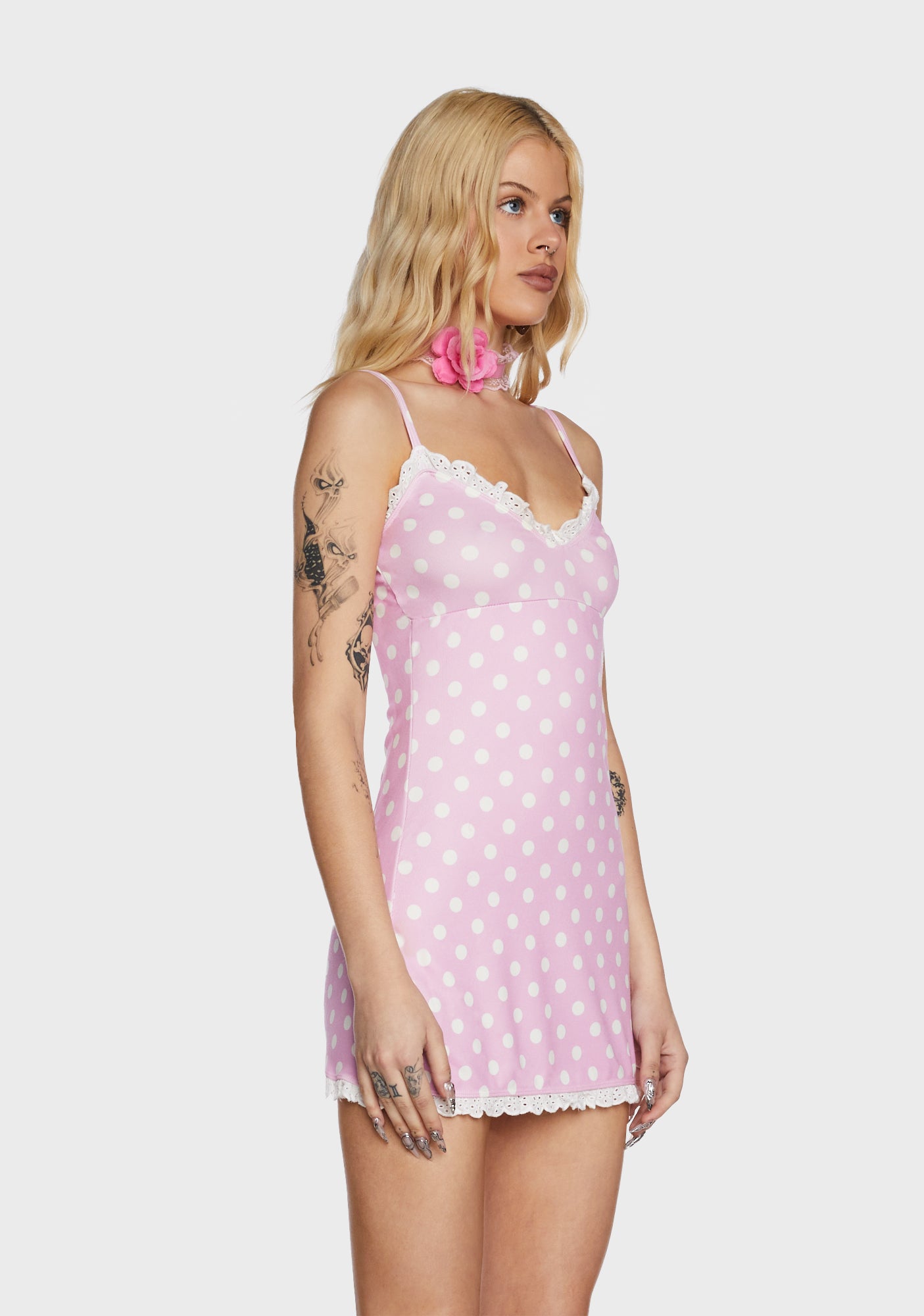 Walk The Line Polka Dot Mini Dress Dolls Kill