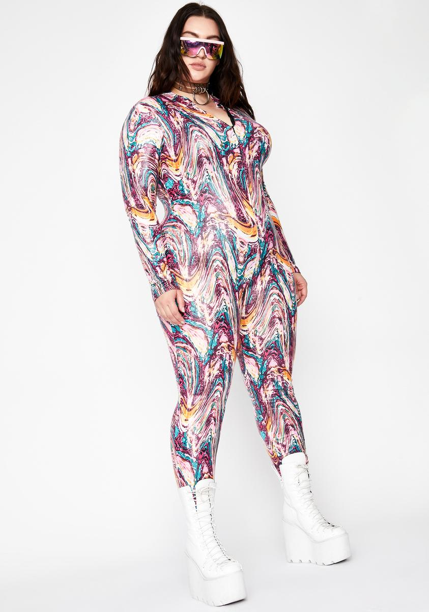 Mermaid Lux Dip N' Drip Zip Up Jumpsuit – Dolls Kill