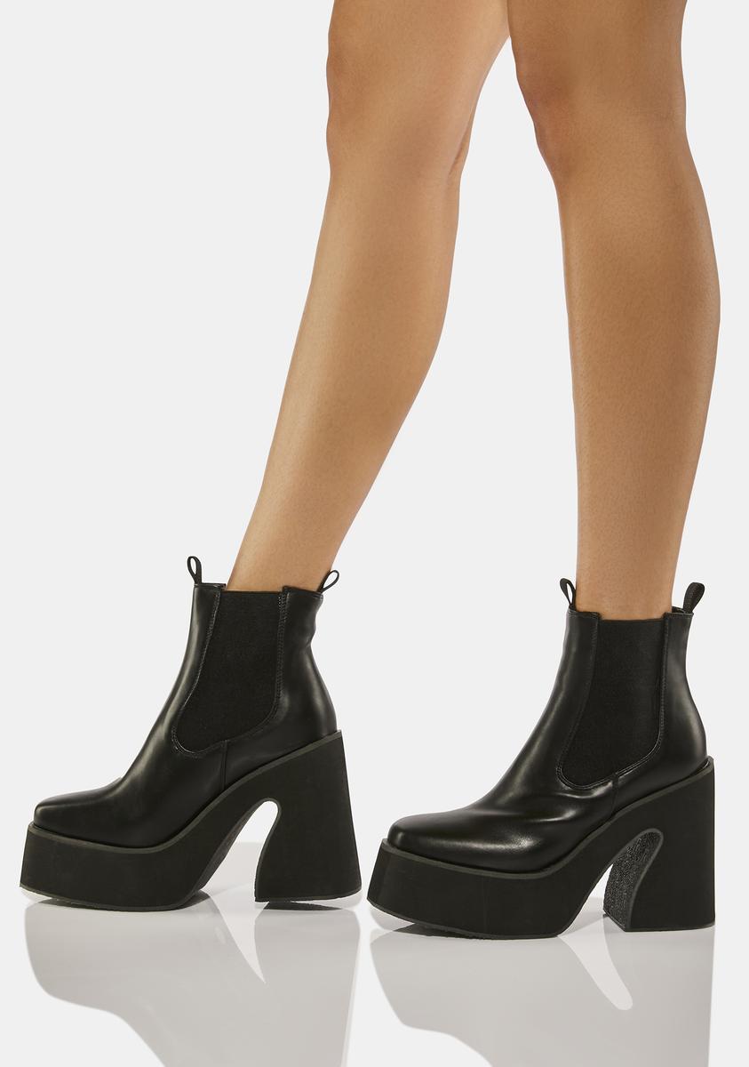 koi black parva platform chelsea boots