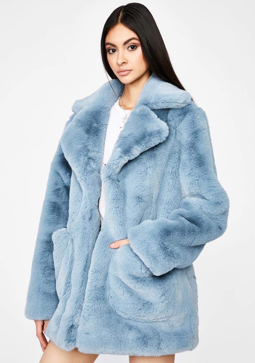 Berry Flossy N' Frosty Faux Fur Jacket#N# – Dolls Kill