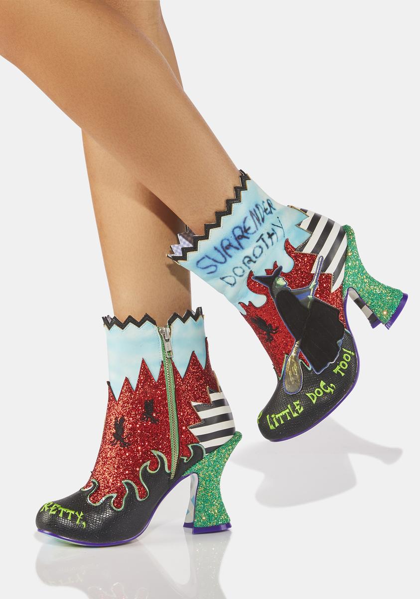 Irregular Choice Wizard Of Oz Wicked Witch Ankle Boots - Multi – Dolls Kill