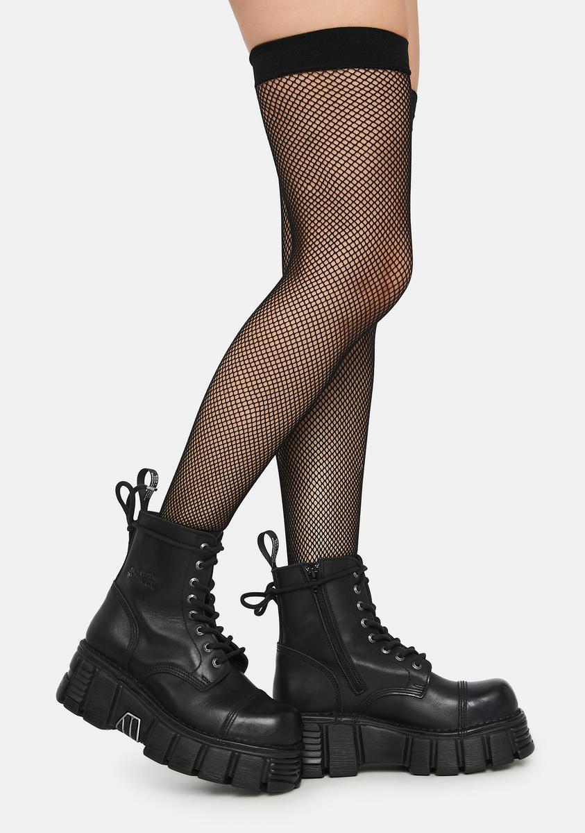 Fishnet Thigh High Socks - Black – Dolls Kill