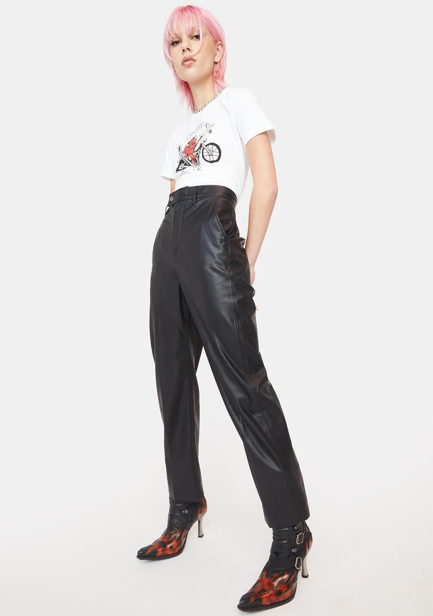 Levis Faux Leather High Waist Pants - Black – Dolls Kill