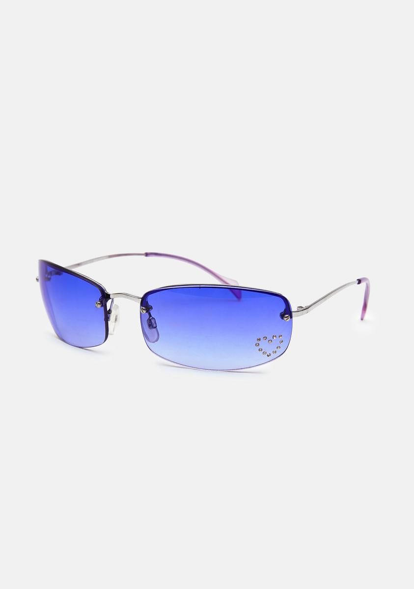 Good Times Eyewear Purple Nelly Rhinestone Sunglasses Dolls Kill