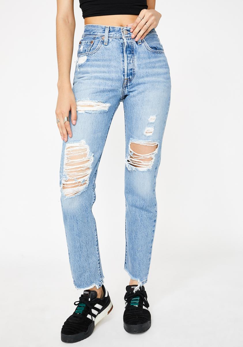 Levis Luxor Street 501 Ripped Jeans – Dolls Kill