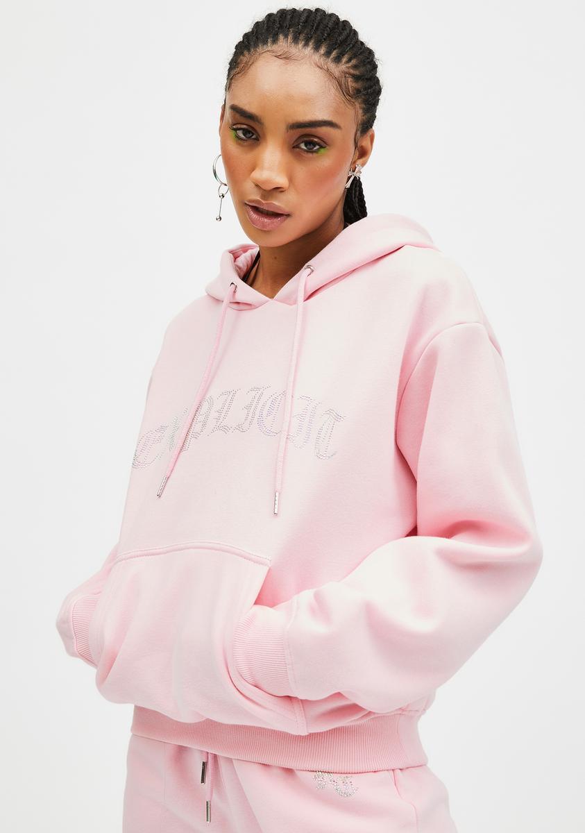 Hidden Cult Pink Explicit Rhinestone Hoodie – Dolls Kill