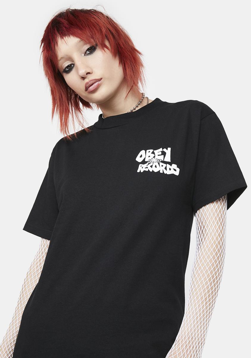 Obey Records Wed Short Sleeve Graphic Tee#N# – Dolls Kill