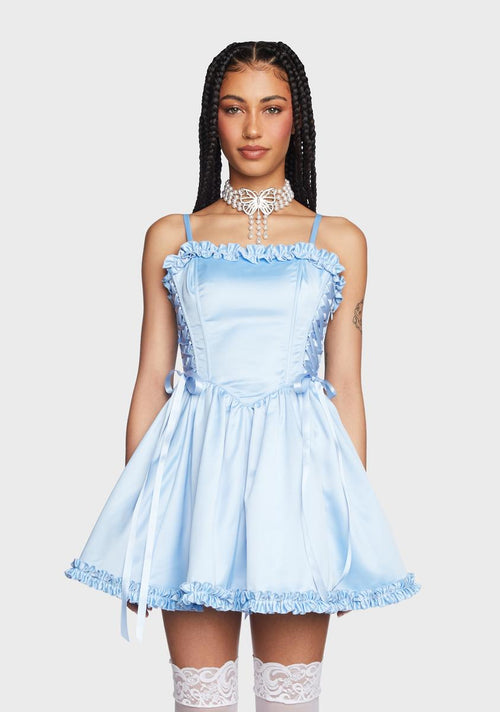 Takes The Cake Mini Dress - Light Blue