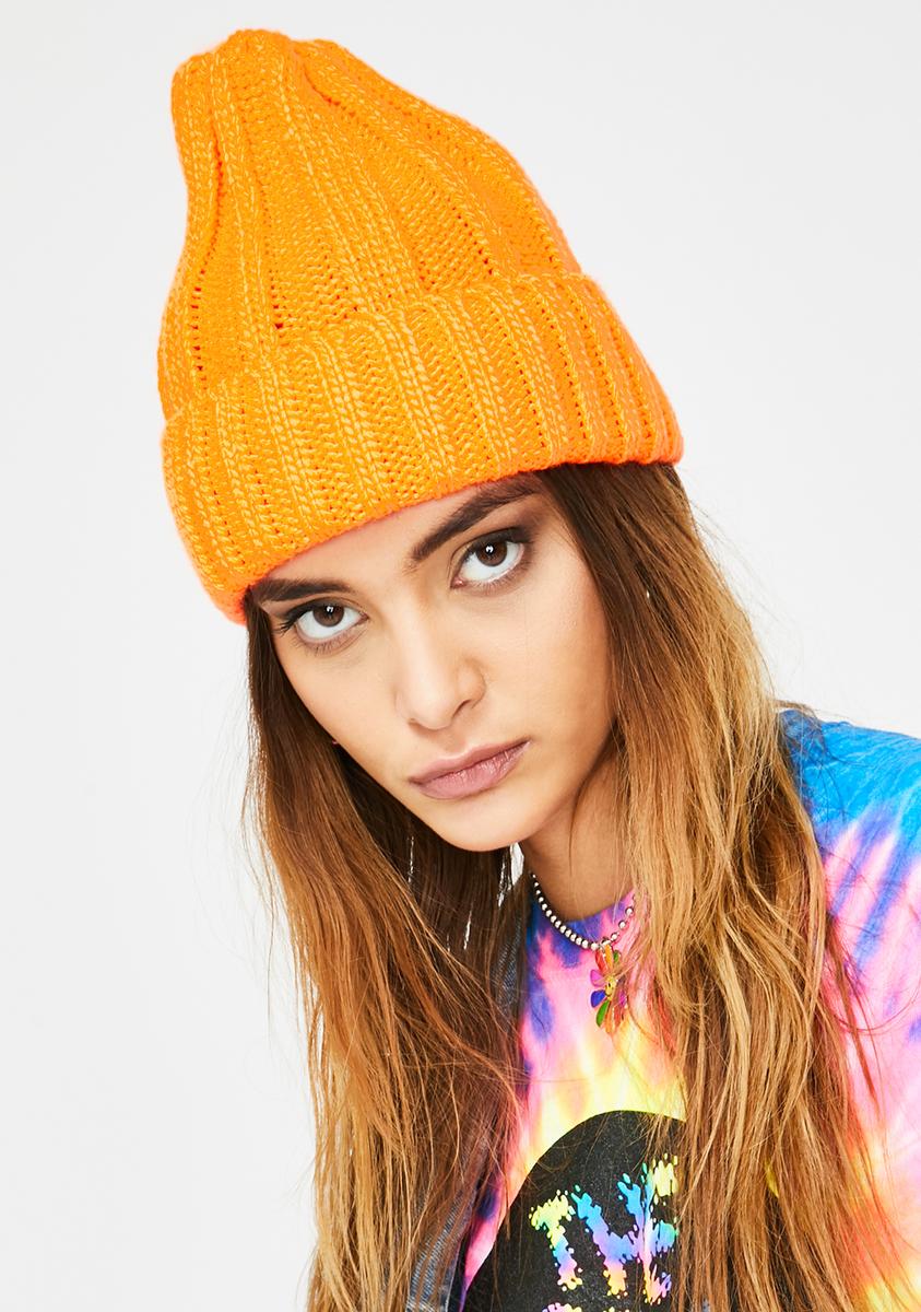 Neon Orange Beanie – Dolls Kill