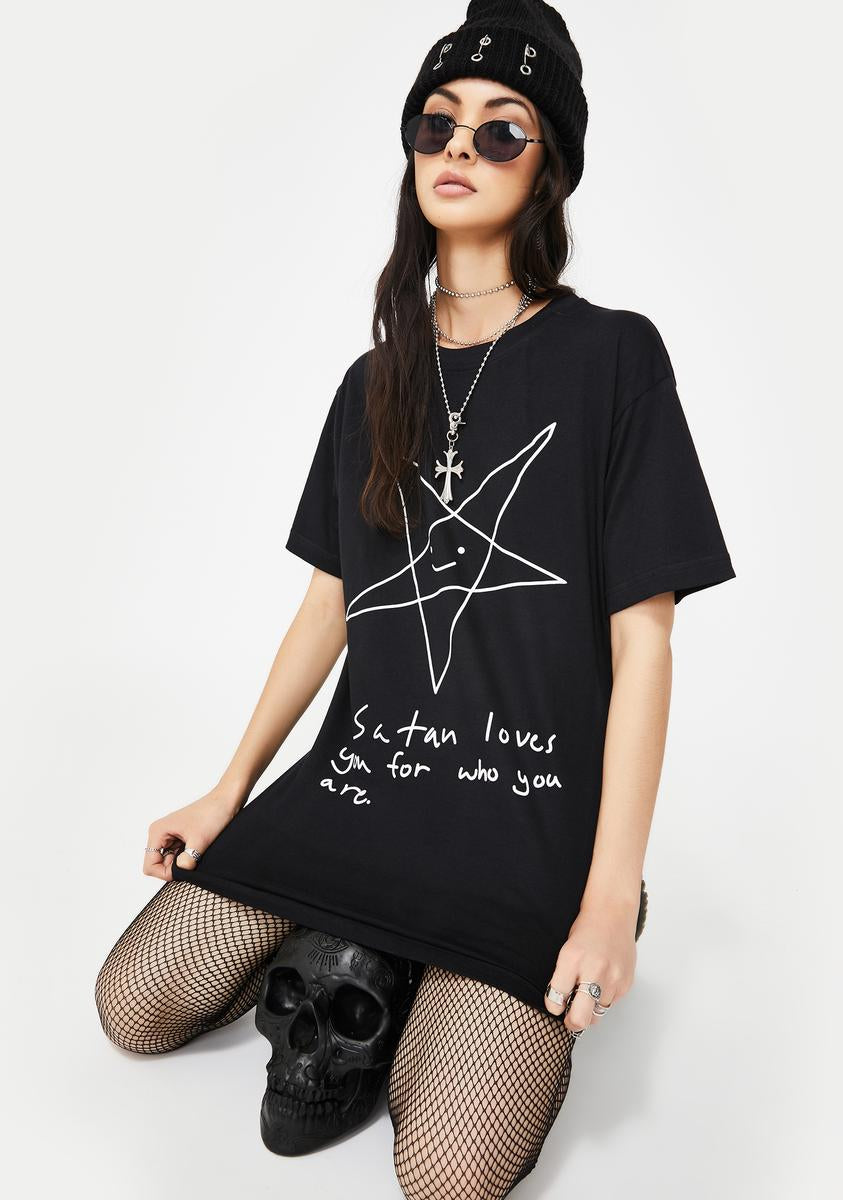 Satan Loves You Graphic Tee – Dolls Kill