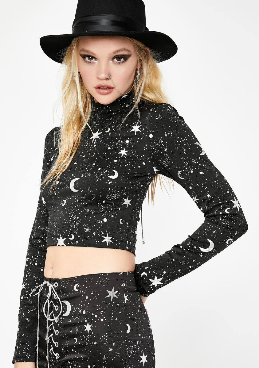 Current Mood Celestial Zenith Star Top – Dolls Kill