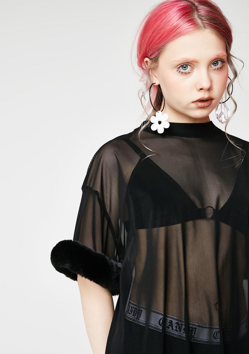 Black Fluffy Sheer Tee – Dolls Kill