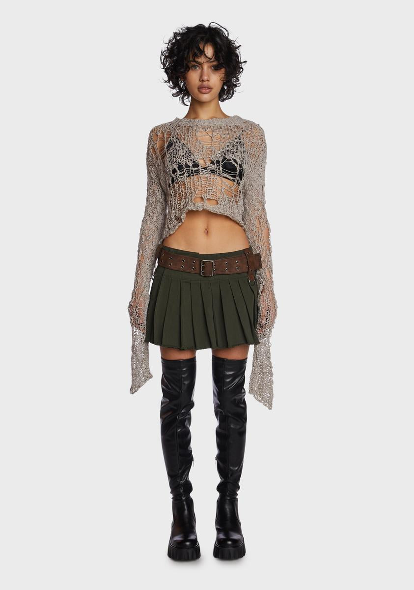 Echo Open Weave Crop Sweater