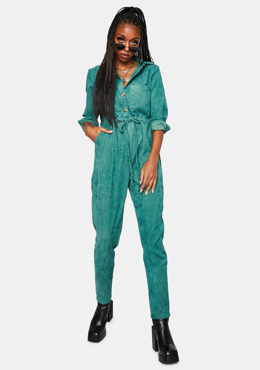 Daisy Street Button Up Corduroy Jumpsuit – Dolls Kill