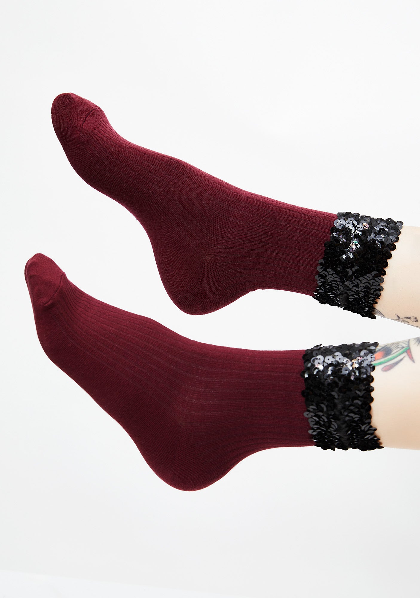 Burgundy Sparkle Baby Sequin Socks – Dolls Kill