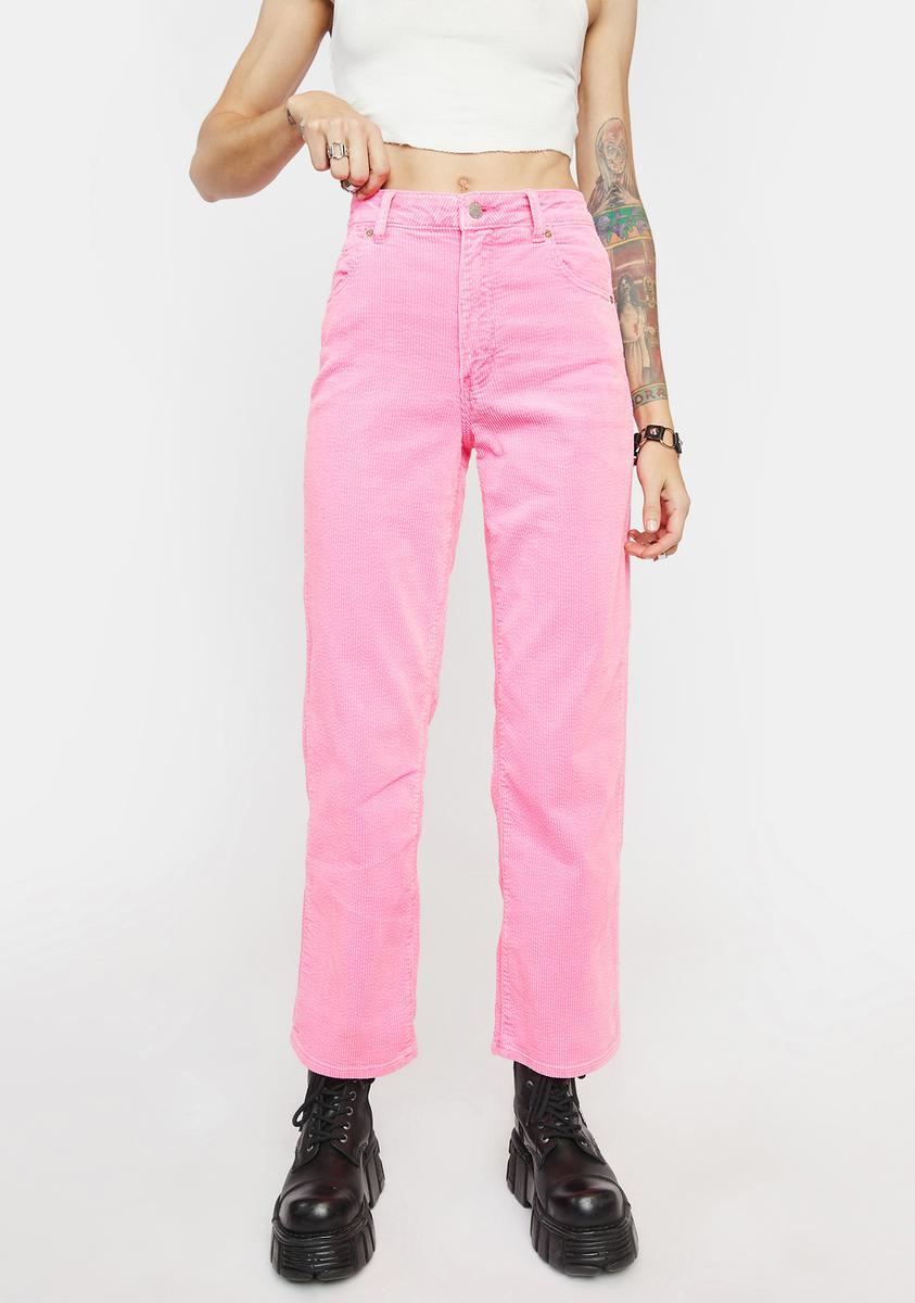 Rollas Pink Cordial Cord Original Straight Jeans – Dolls Kill