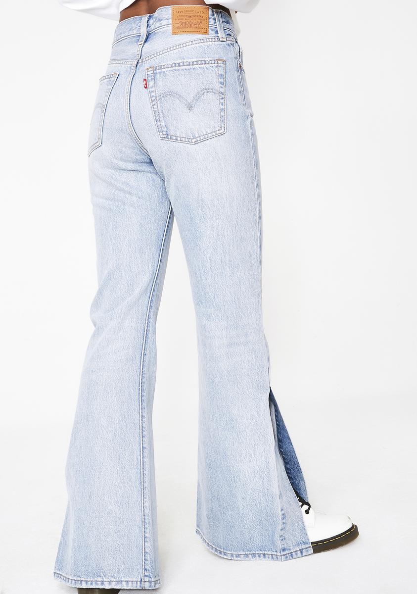 Ribcage Split Flare Jeans – Dolls Kill