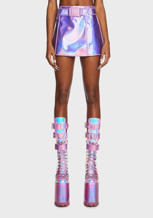 Lilac Dream Crusher Holographic Skirt