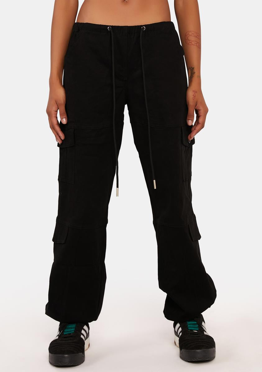 Edikted Low Waist Cargo Pants - Black