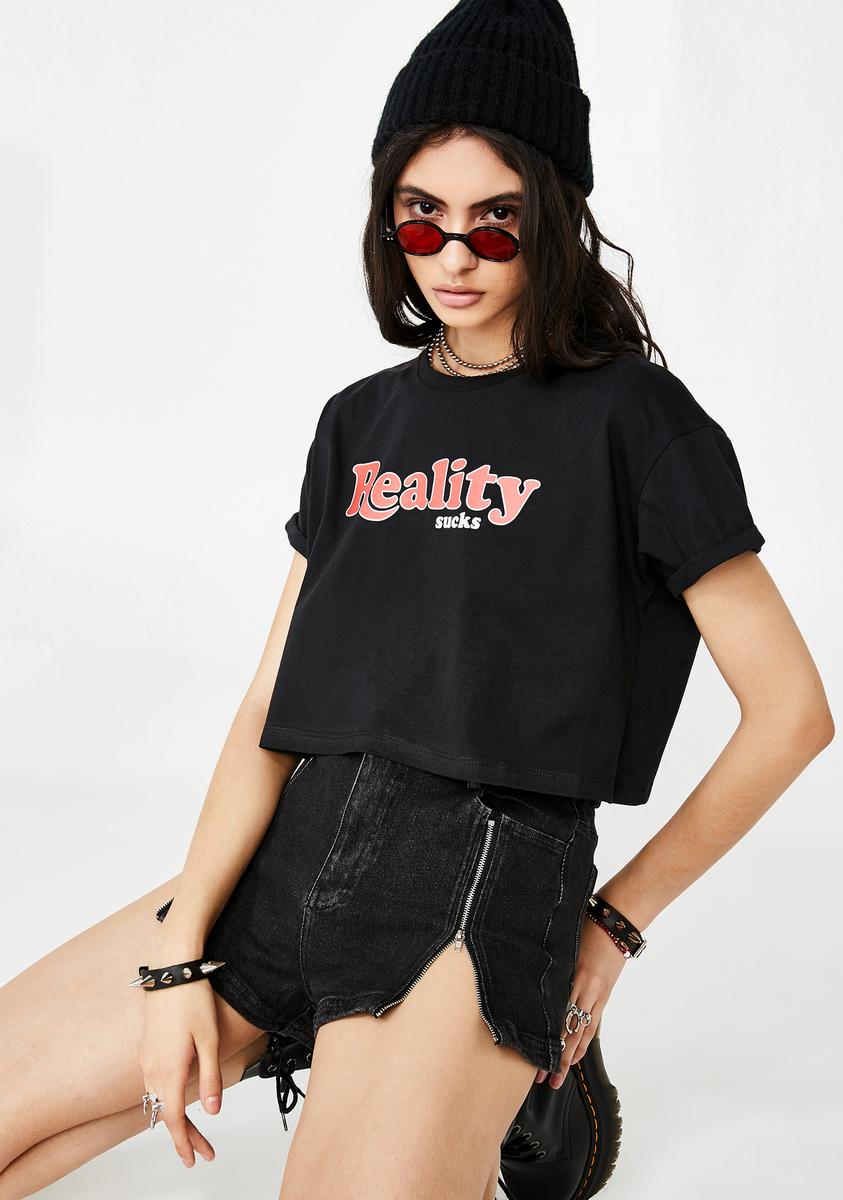 Reality Sucks Crop Top – Dolls Kill